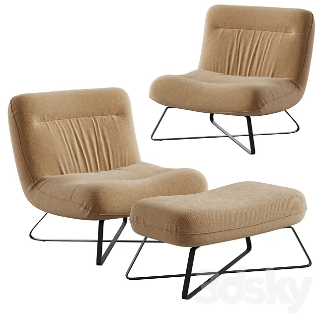 Linen armchair Helma 3ds Max