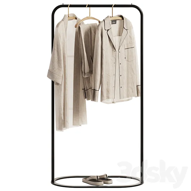 Linen Clothes on Rack 3dsMax Model