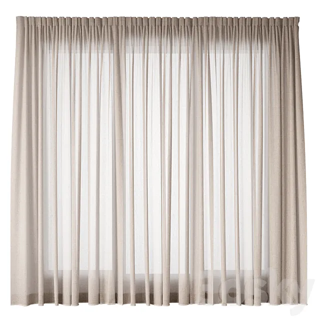 Linen Curtains 01 3ds Max