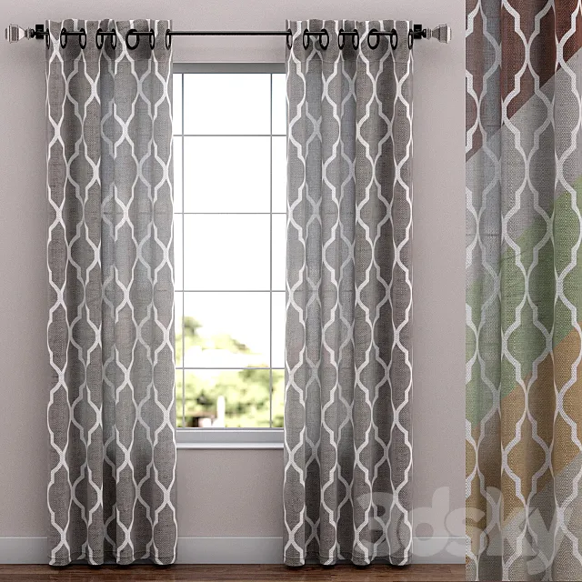 Linen curtains 52 “x 108” 6 colors 3ds Max