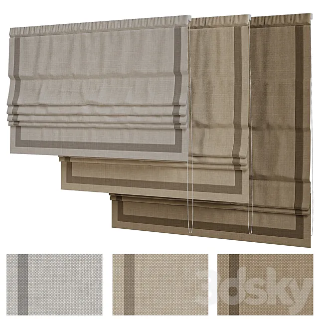 Linen Roman blind. 3ds Max