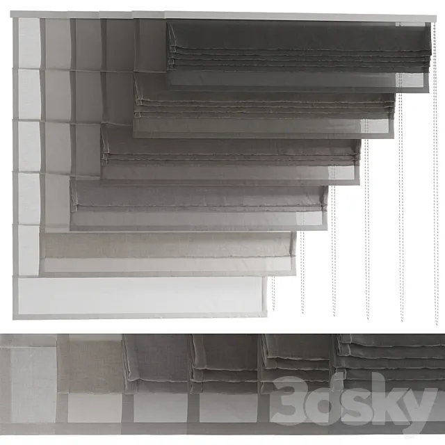 Linen Roman blinds 3ds Max