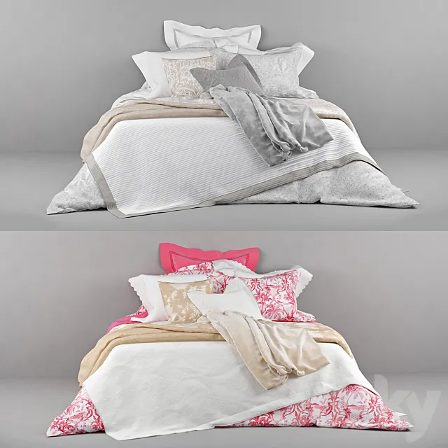 Linen Zara Home (red and gold _ gray) 3DSMax File