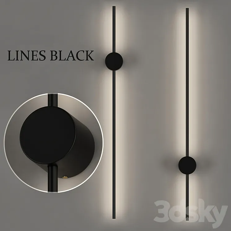 Lines Black 3DS Max