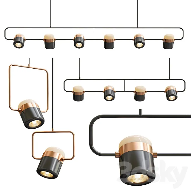 Ling PL6-4-1 Linear Suspension Light 3ds Max