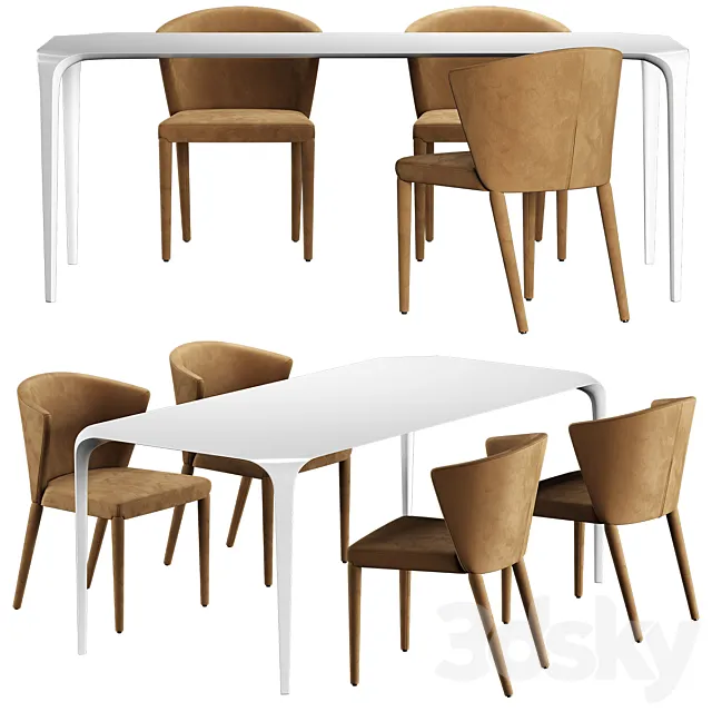 Link Table Chair Calligaris Amelie 3ds Max