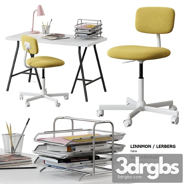 linnmon – lerberg table + bleckberget chair 3dsmax Download