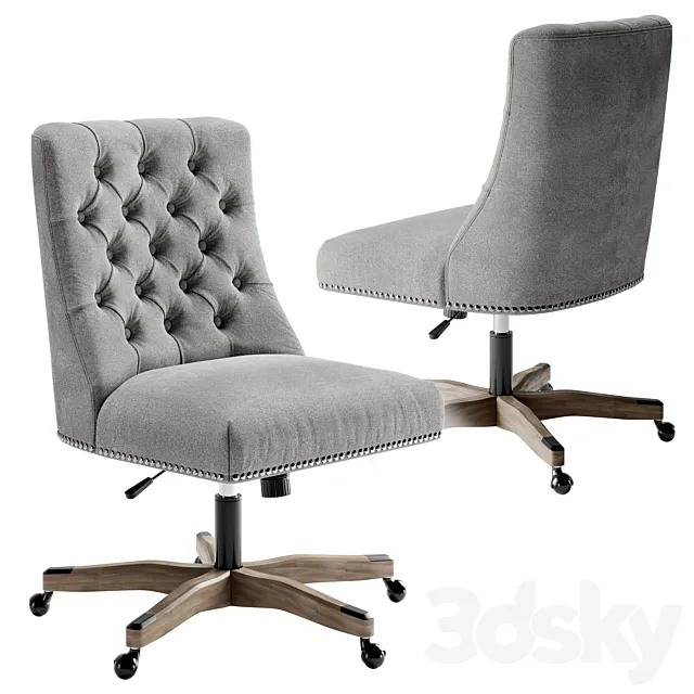 Linon Home Décor Honor Light Gray Office Chair. Gray 3DSMax File