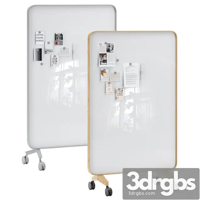 Lintex frame mobile double-sided glassboard with a bentwood frame 2 3dsmax Download