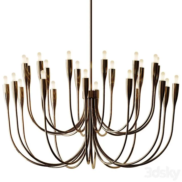 Liona Brass Candelabra Chandelier Light 3dsMax Model