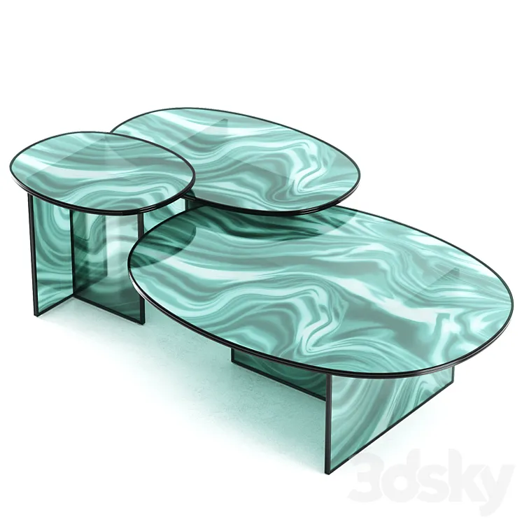 Liquefy Crystal Coffee Table by Glas Italia 3DS Max Model