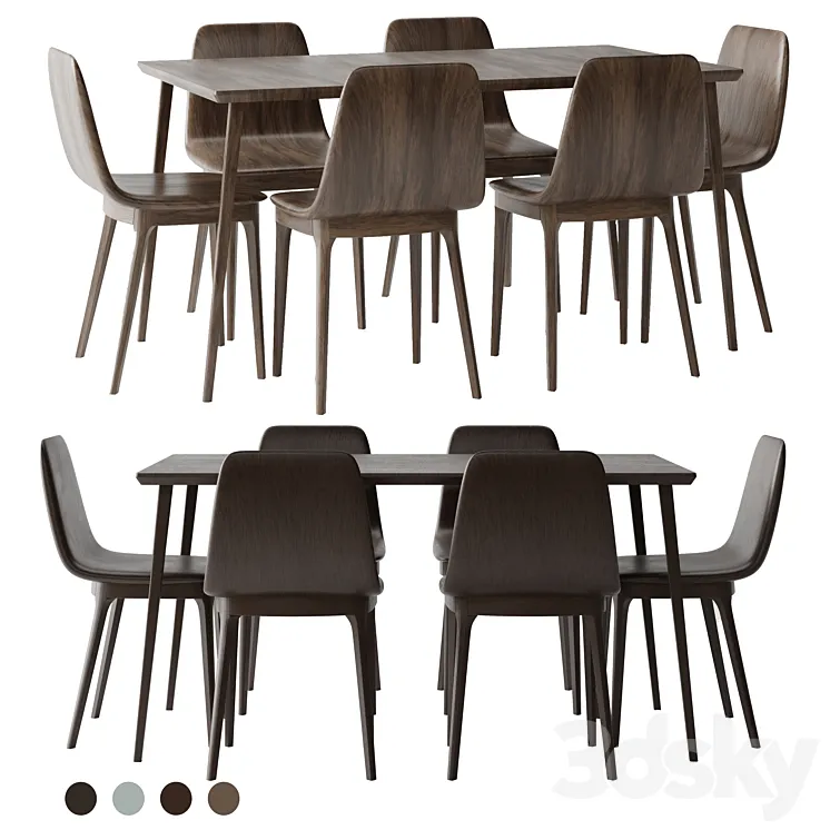 LISABO Table and ODGER Chair ikea 3DS Max Model