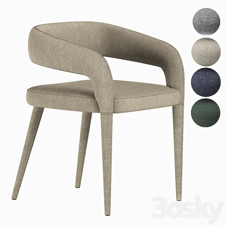 LISETTE GRAY DINING CHAIR CB2 3DS Max