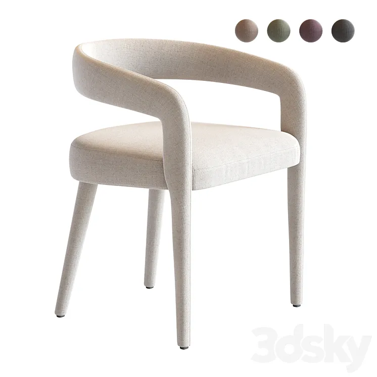 LISETTE WHITE DINING CHAIR 3DS Max