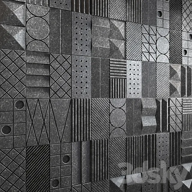 Lithea Maioliche di pietra 3d wall tiles 3DSMax File