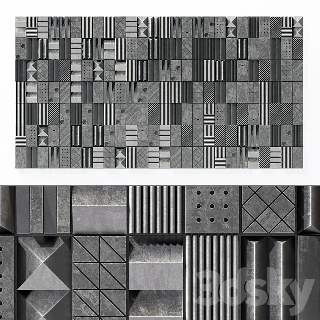 Lithea Maioliche di pietra 3d wall tiles n1 3DS Max Model