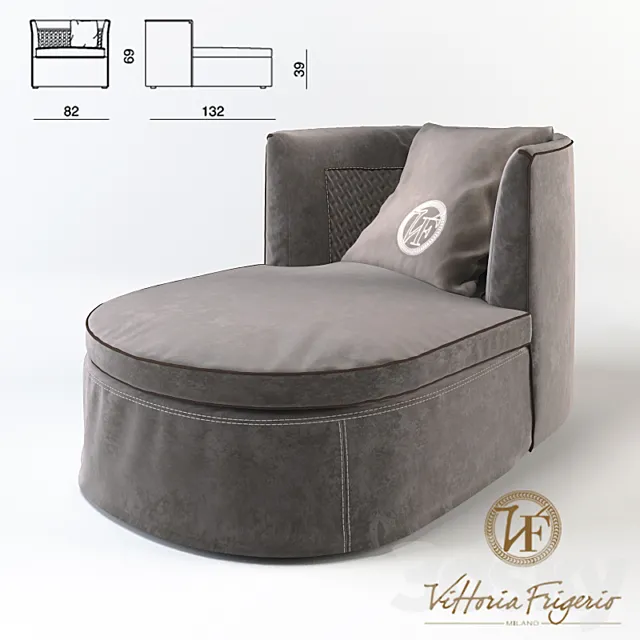 Litta longue armchair (82x132x69cm) 3ds Max