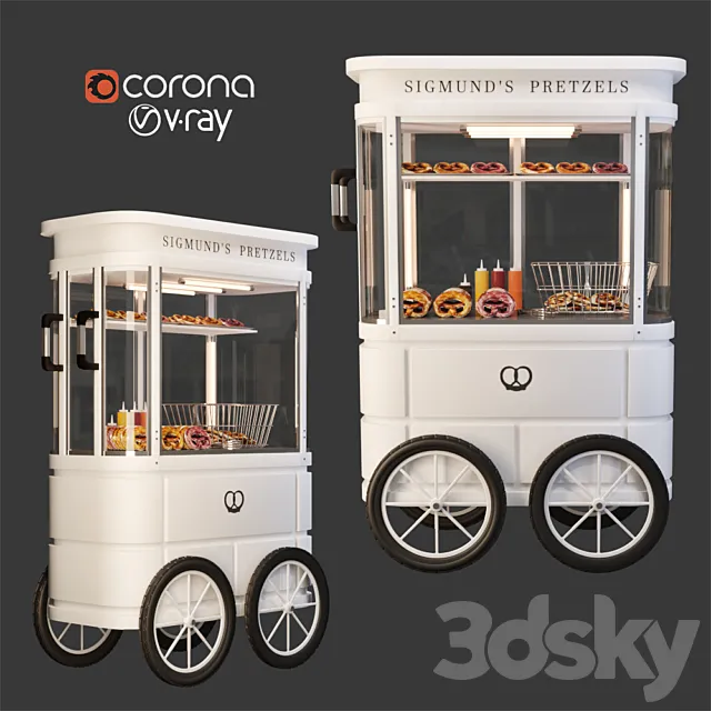 LITTLE PRETZEL CART 3DS Max Model