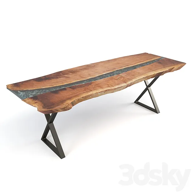 Live Edge River Table 3ds Max