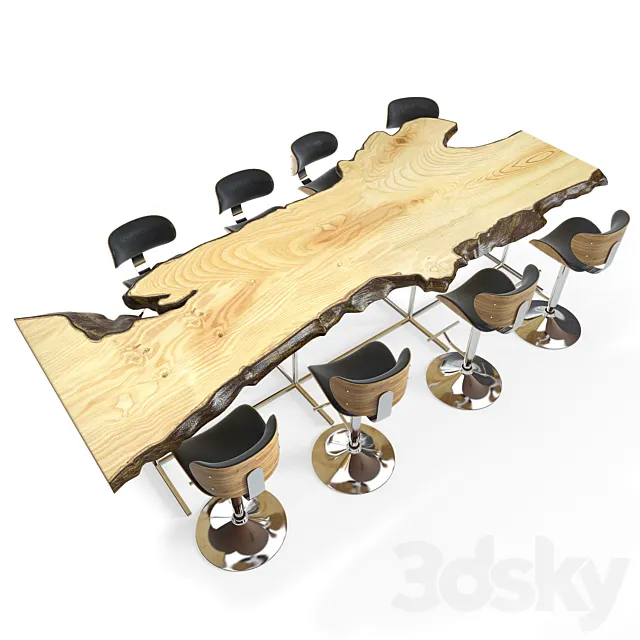 live edge table 3ds Max