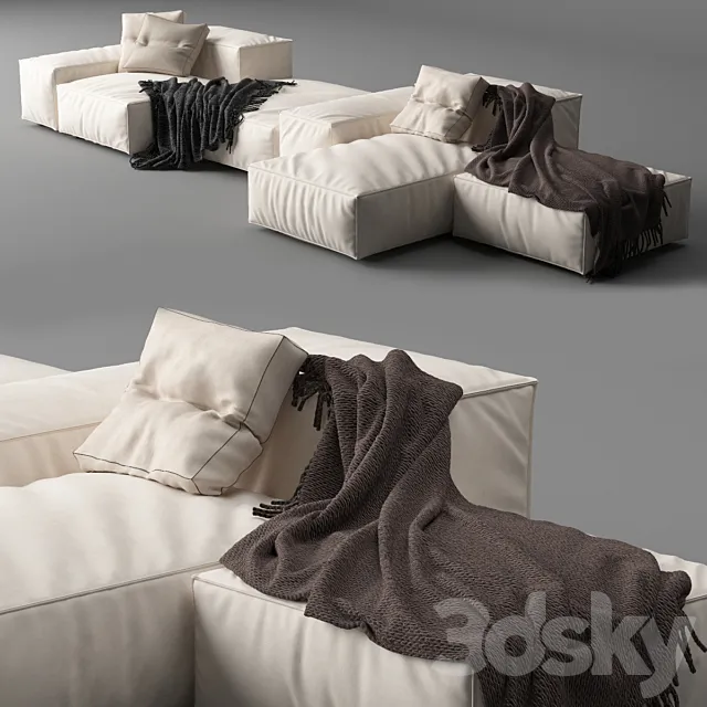 Living Divani Extrasoft – Piero Lissoni Composition 2 3ds Max