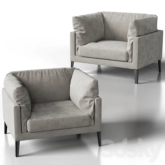 Living divani Floyd-Hi 2 armchair 3DS Max Model