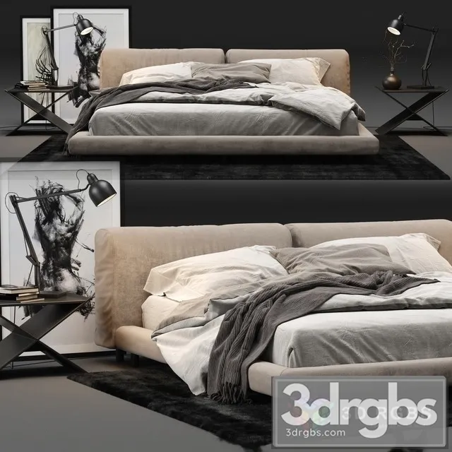 Living Divani Softwall Bed 3dsmax Download