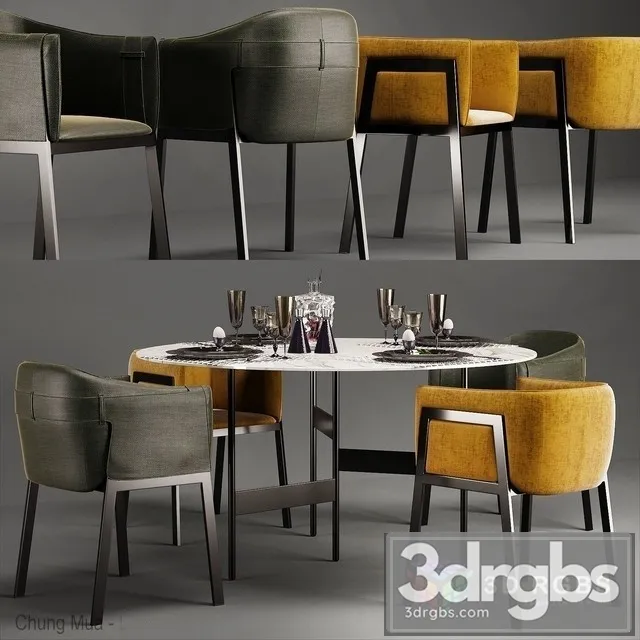 Living Divani Table and Chair 3dsmax Download