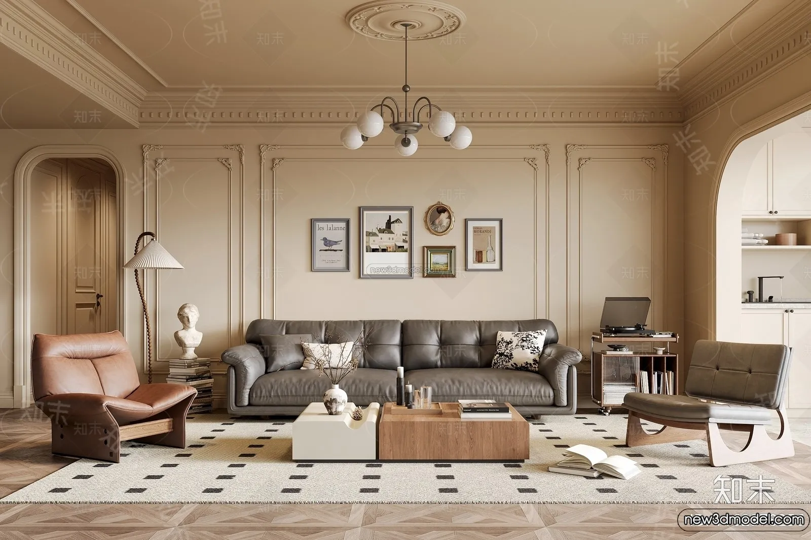 Living Room – 3D Interior Scene – French Style – 010