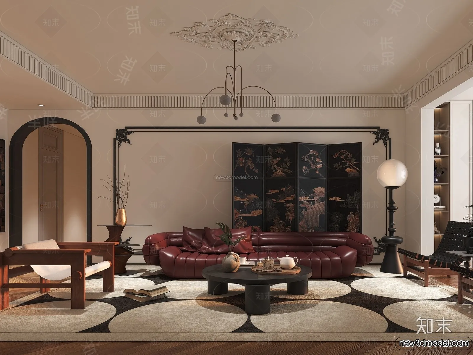 Living Room – 3D Interior Scene – French Style – 026