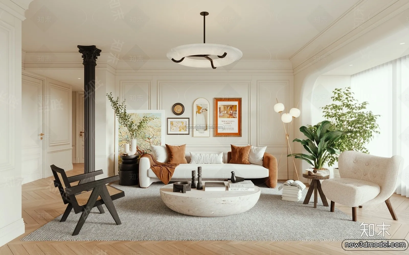 Living Room – 3D Interior Scene – French Style – 068