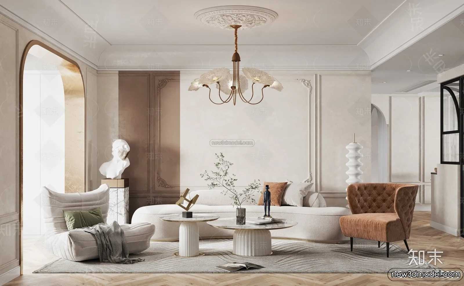 Living Room – 3D Interior Scene – French Style – 084