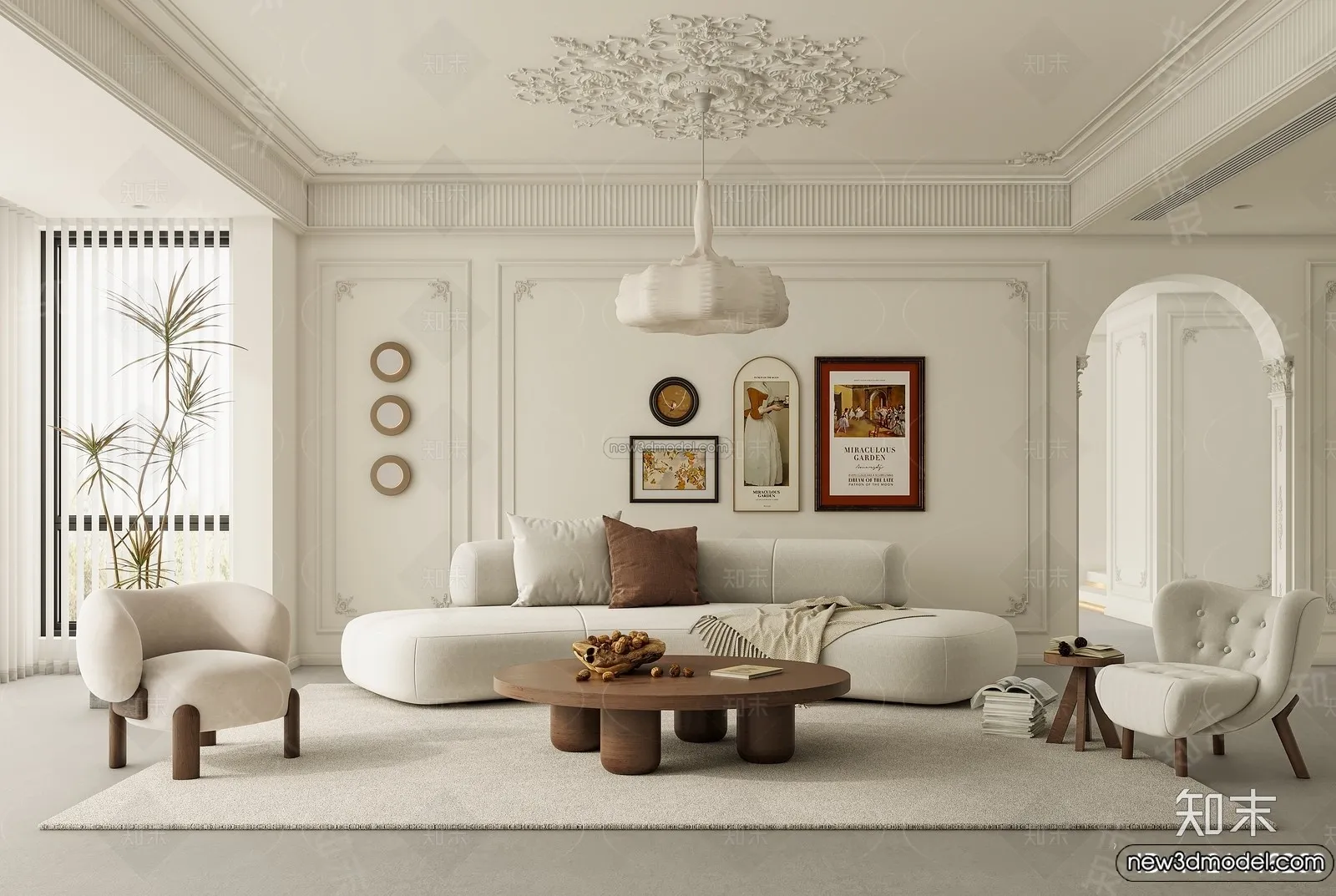 Living Room – 3D Interior Scene – French Style – 103