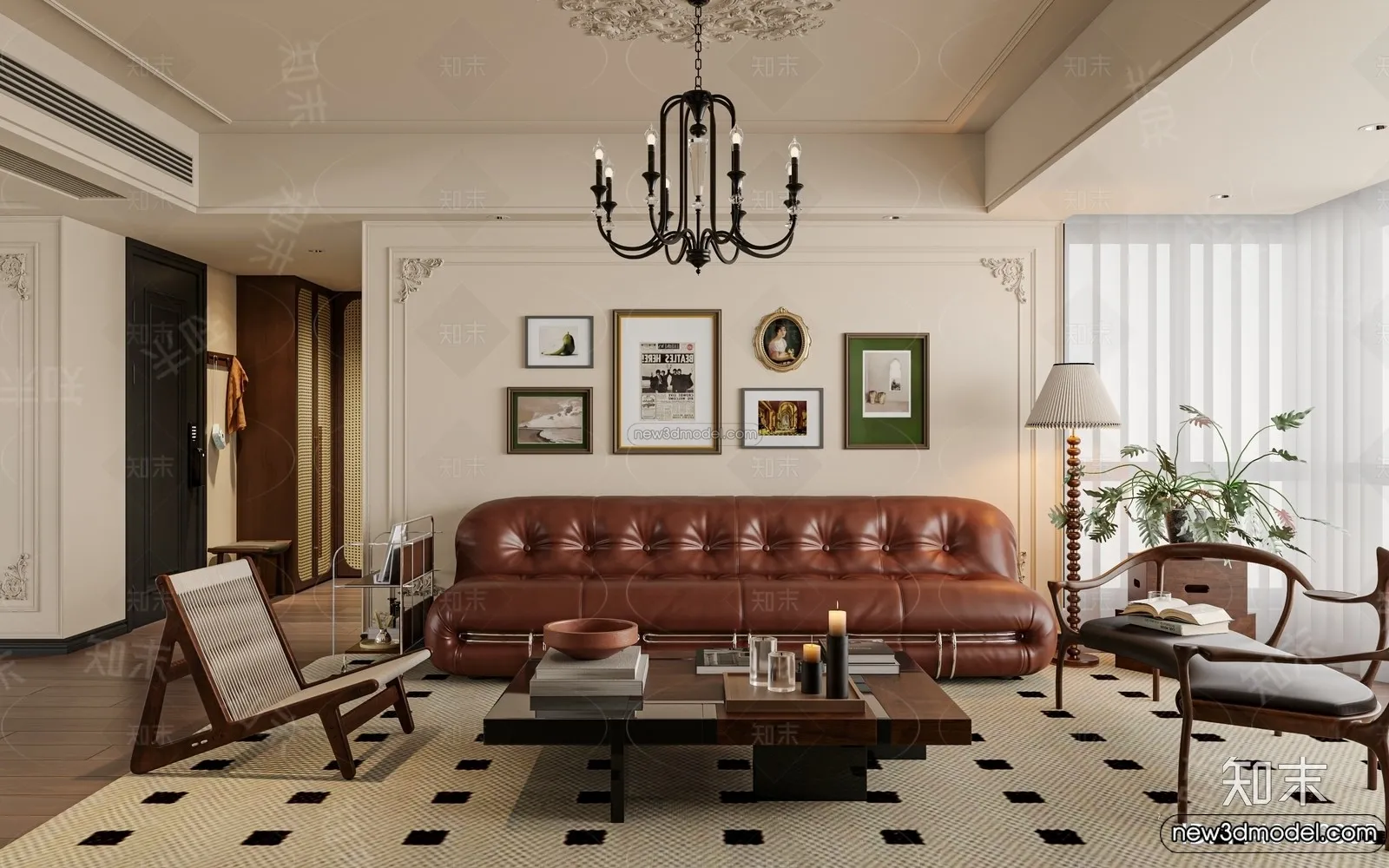 Living Room – 3D Interior Scene – French Style – 134