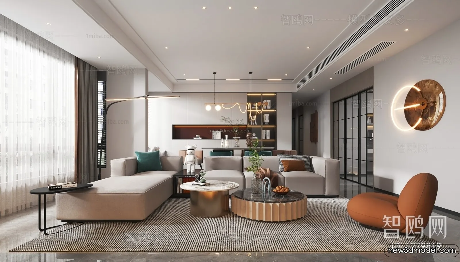 Living Room – 3D Interior Scene – Italian Style – 029