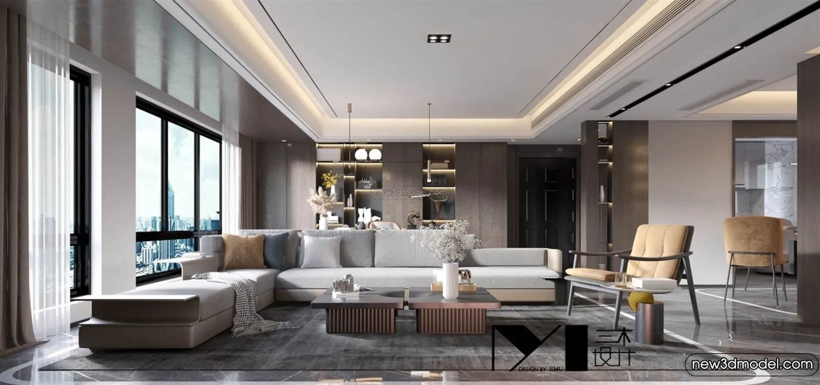 Living Room – 3D Interior Scene – Italian Style – 030