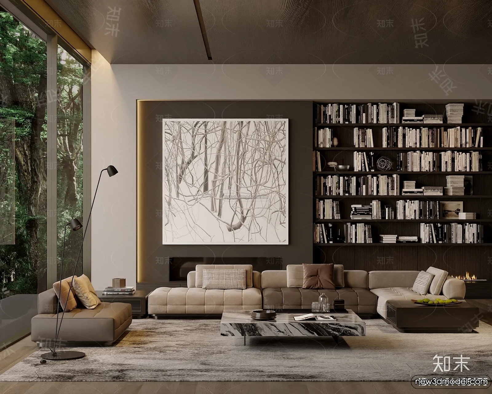 Living Room – 3D Interior Scene – Italian Style – 044