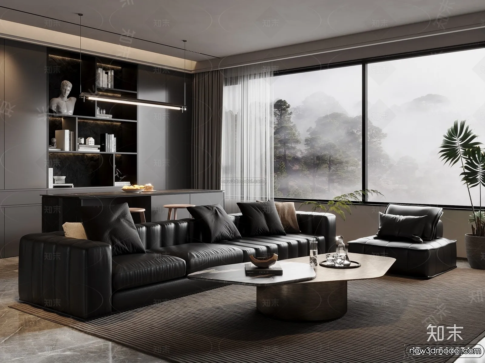 Living Room – 3D Interior Scene – Italian Style – 045