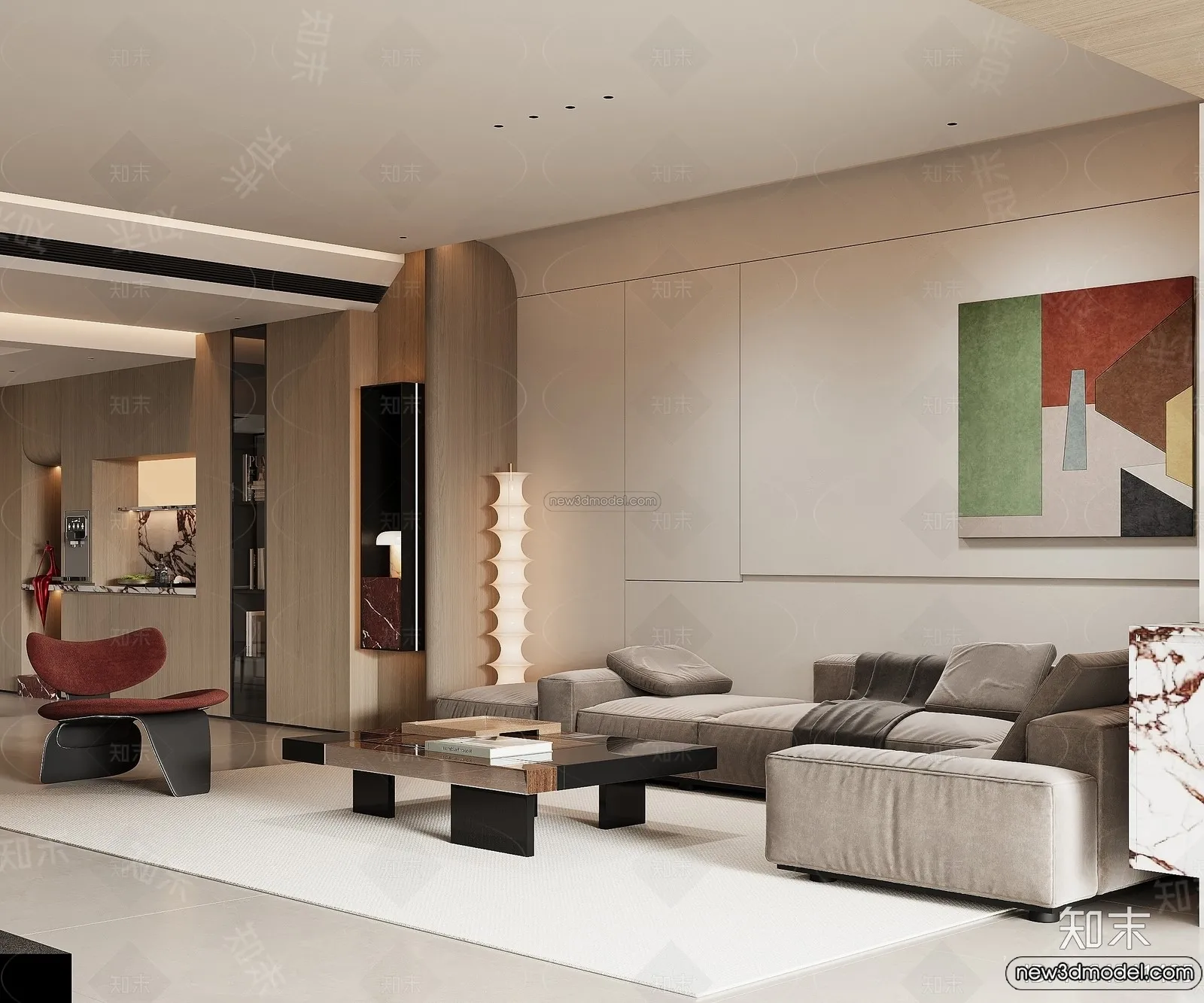 Living Room – 3D Interior Scene – Italian Style – 046