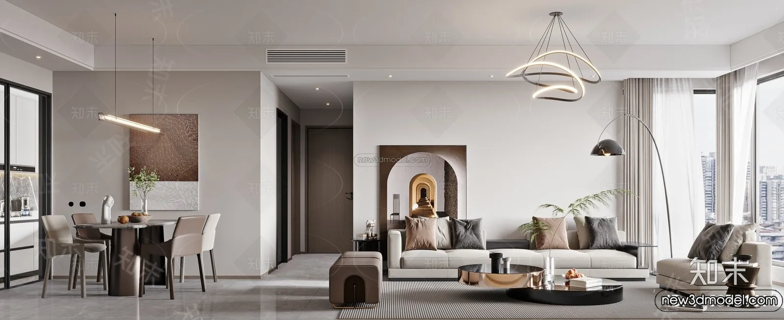 Living Room – 3D Interior Scene – Italian Style – 049