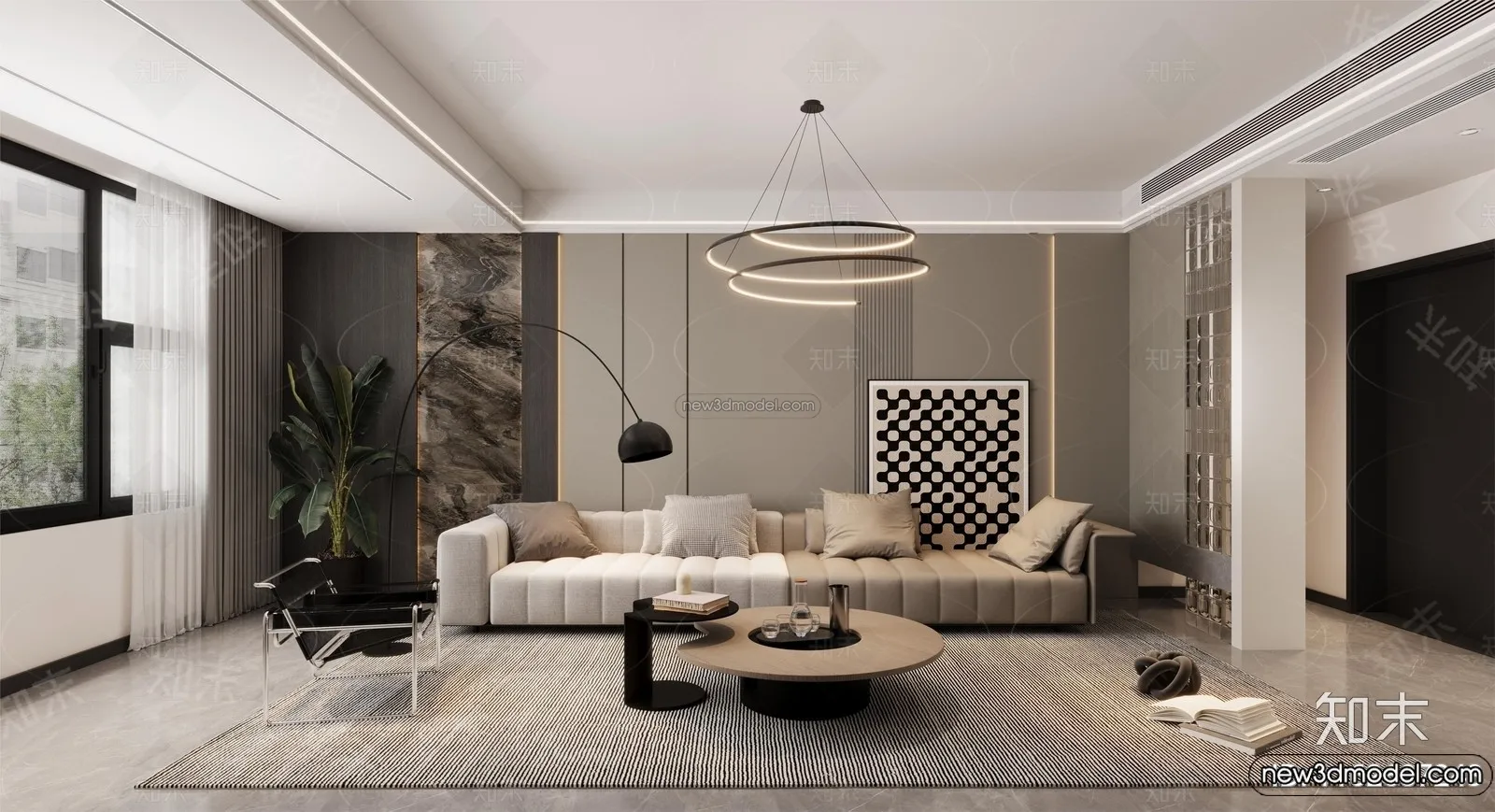 Living Room – 3D Interior Scene – Italian Style – 057