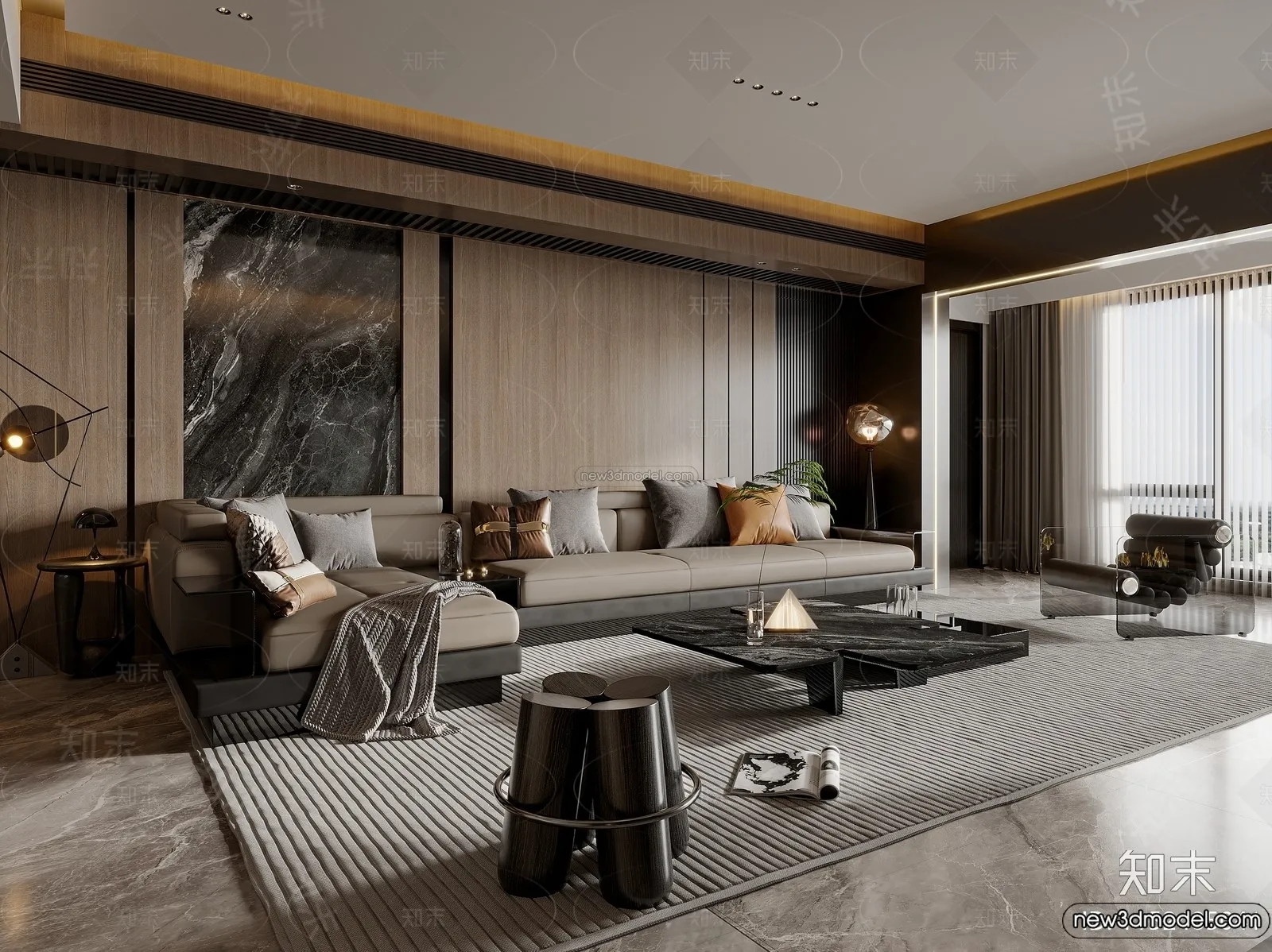 Living Room – 3D Interior Scene – Italian Style – 081