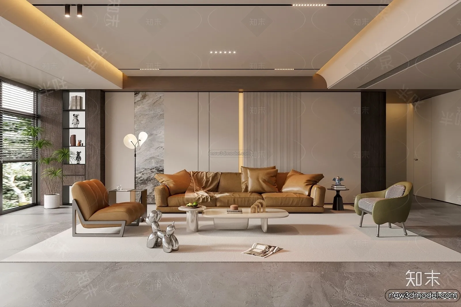 Living Room – 3D Interior Scene – Italian Style – 085