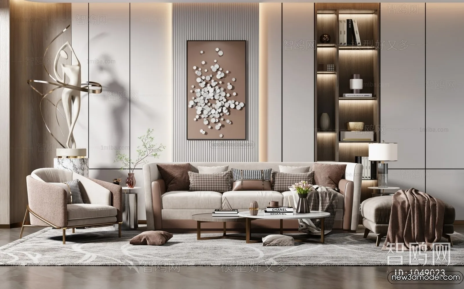 Living Room – 3D Interior Scene – Italian Style – 119