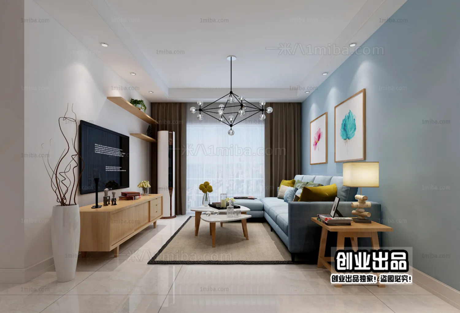 Living Room 3D Interior Scene – Japanese Style – 020