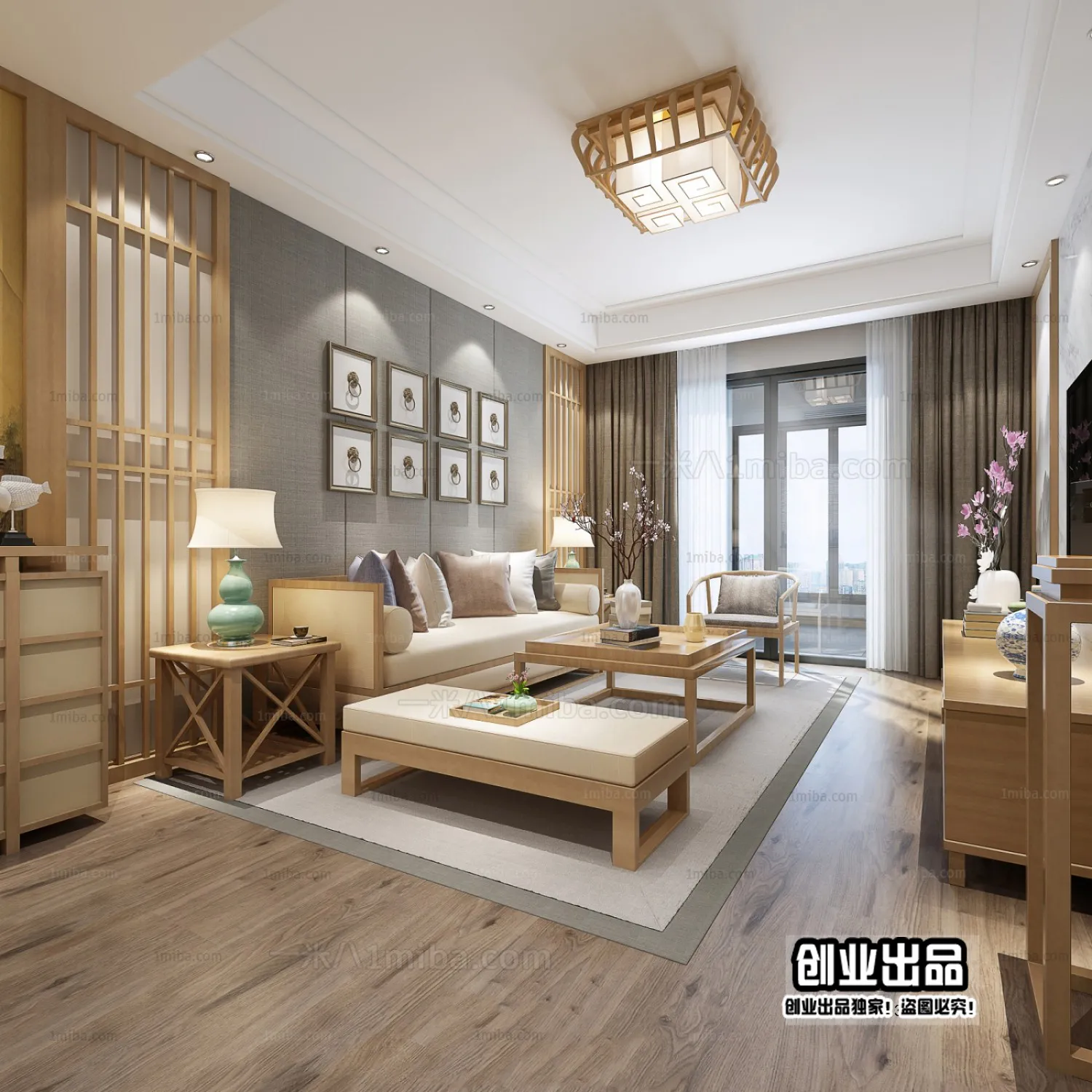 Living Room 3D Interior Scene – Japanese Style – 021