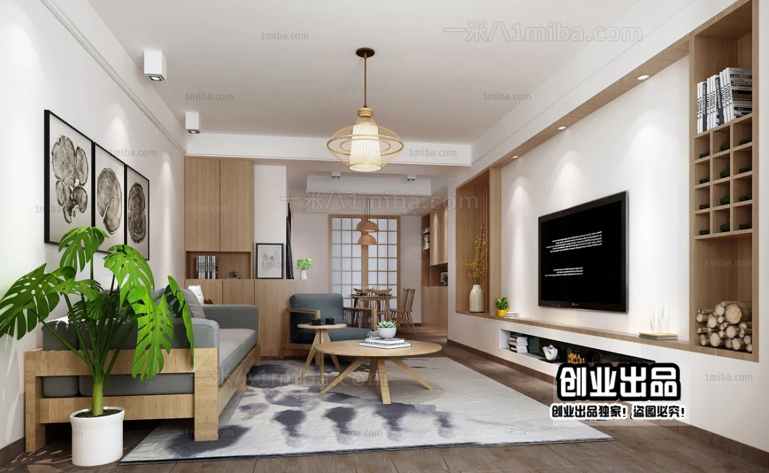 Living Room 3D Interior Scene – Japanese Style – 022