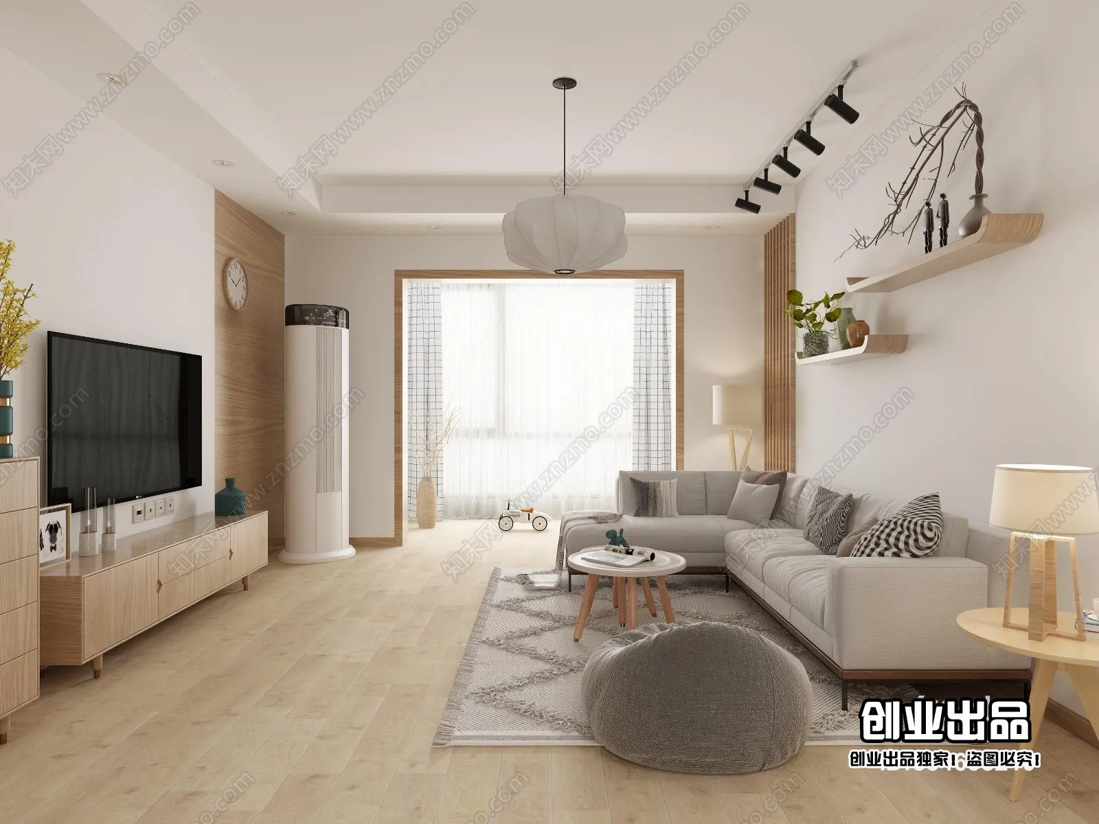 Living Room 3D Interior Scene – Japanese Style – 029