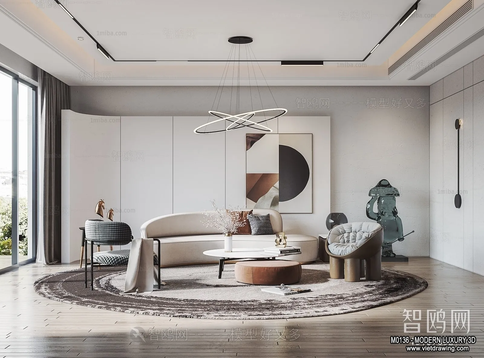 Living Room – 3D Interior Scene – Luxury Style – 013