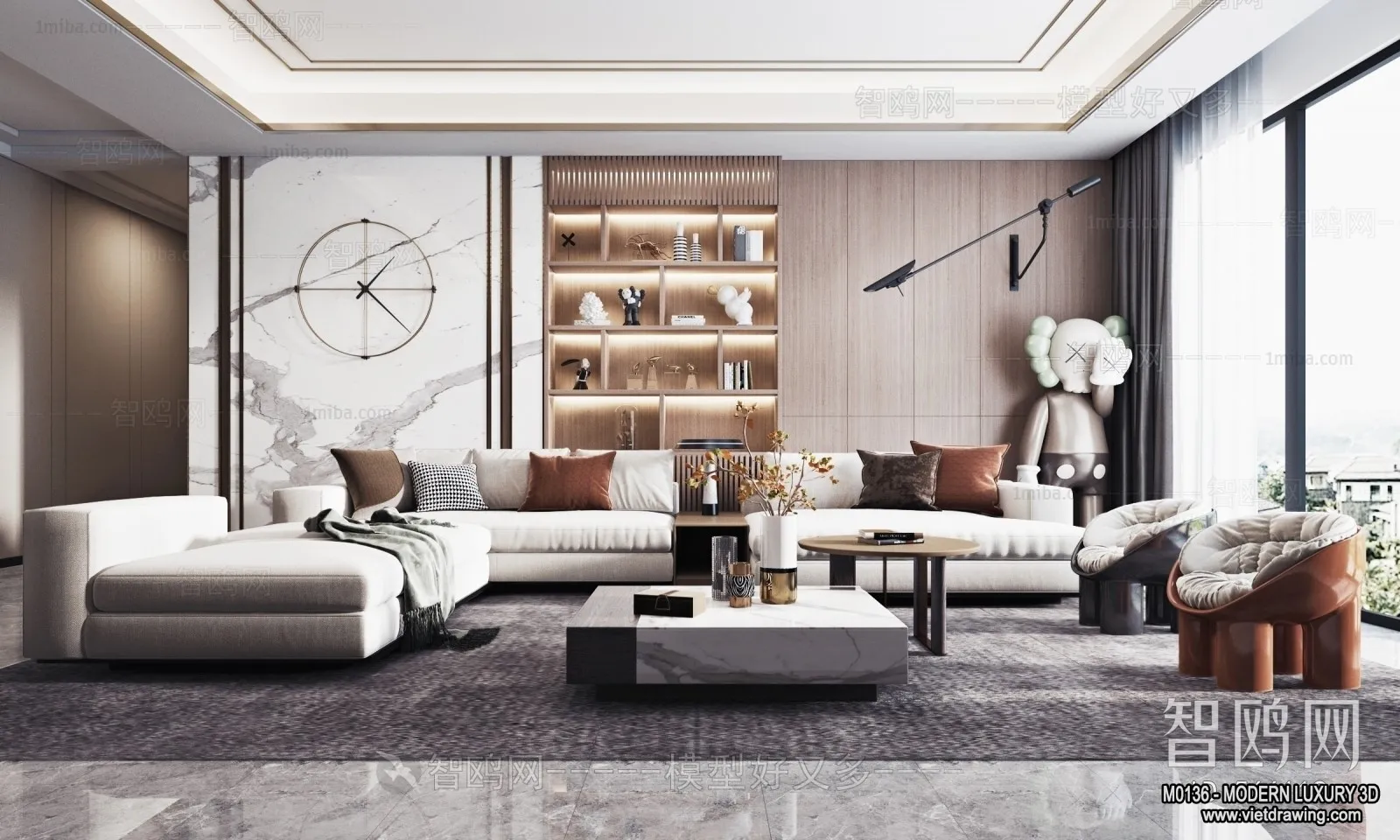 Living Room – 3D Interior Scene – Luxury Style – 018